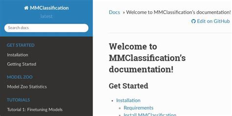 Documentation: https://mmclassification. . Open mmlab classification
